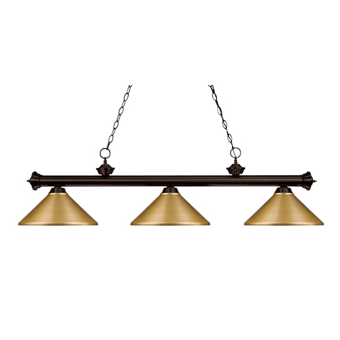 Z-Lite Riviera 3-Light Linear Pendant Light In Bronze Z-Lite Riviera 3-Light Linear Pendant Light In Bronze