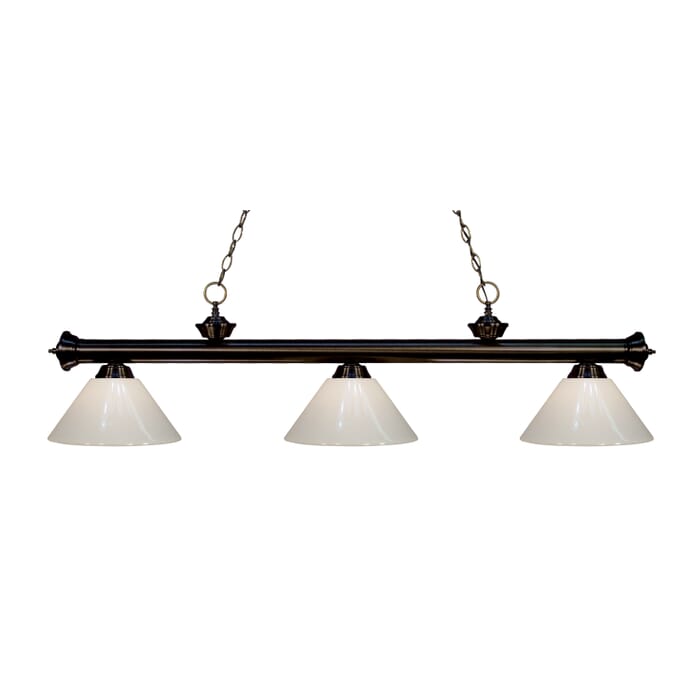 Z-Lite Riviera 3-Light Linear Pendant Light In Bronze Z-Lite Riviera 3-Light Linear Pendant Light In Bronze