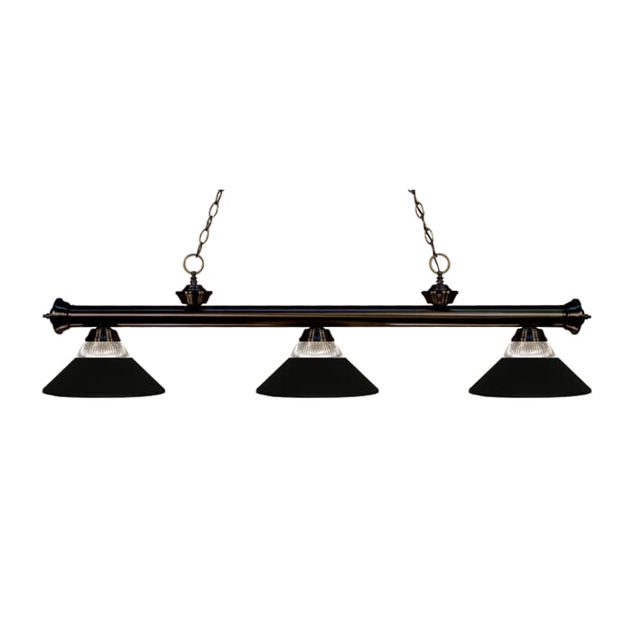 Z-Lite Riviera 3-Light Linear Pendant Light In Bronze Z-Lite Riviera 3-Light Linear Pendant Light In Bronze
