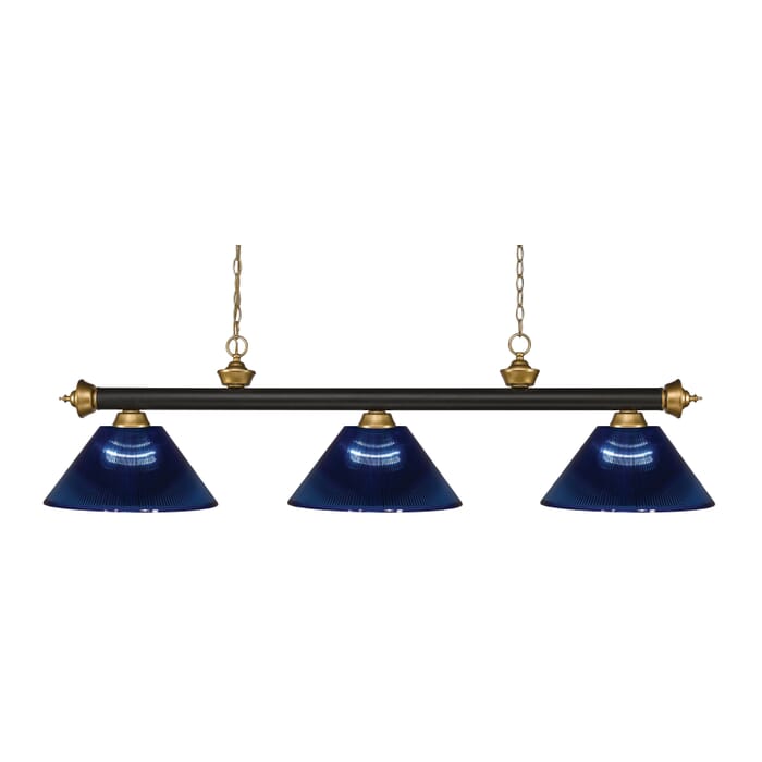 Z-Lite Riviera 3-Light Linear Pendant Light In Bronze With Satin Gold Z-Lite Riviera 3-Light Linear Pendant Light In Bronze With Satin Gold