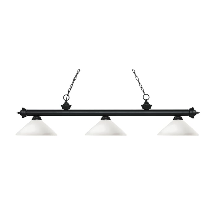Z-Lite Riviera 3-Light Linear Pendant Light In Matte Black Z-Lite Riviera 3-Light Linear Pendant Light In Matte Black