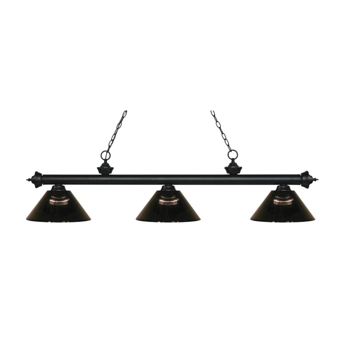 Z-Lite Riviera 3-Light Linear Pendant Light In Matte Black Z-Lite Riviera 3-Light Linear Pendant Light In Matte Black