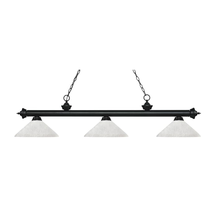 Z-Lite Riviera 3-Light Linear Pendant Light In Matte Black Z-Lite Riviera 3-Light Linear Pendant Light In Matte Black