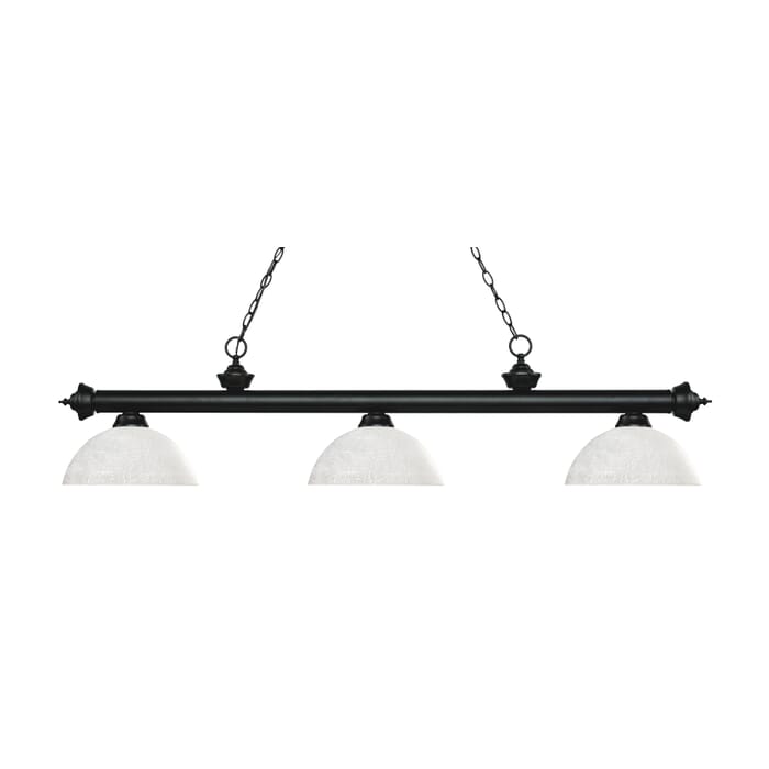 Z-Lite Riviera 3-Light Linear Pendant Light In Matte Black Z-Lite Riviera 3-Light Linear Pendant Light In Matte Black