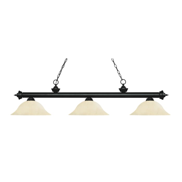 Z-Lite Riviera 3-Light Linear Pendant Light In Matte Black Z-Lite Riviera 3-Light Linear Pendant Light In Matte Black