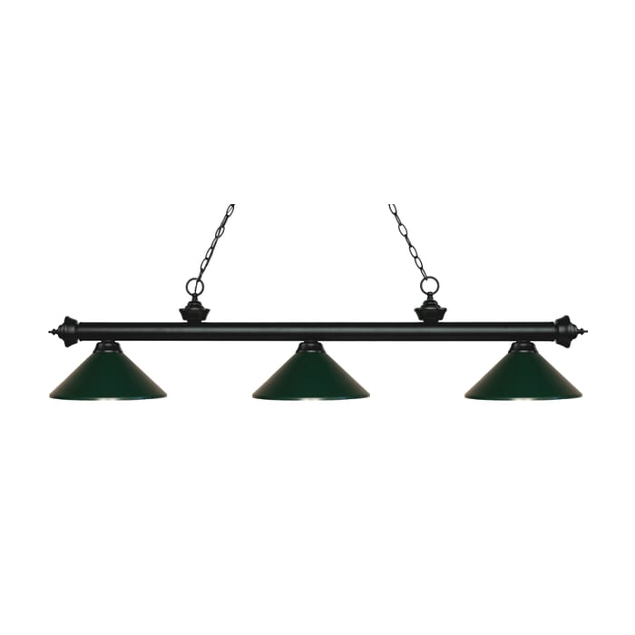Z-Lite Riviera 3-Light Linear Pendant Light In Matte Black Z-Lite Riviera 3-Light Linear Pendant Light In Matte Black