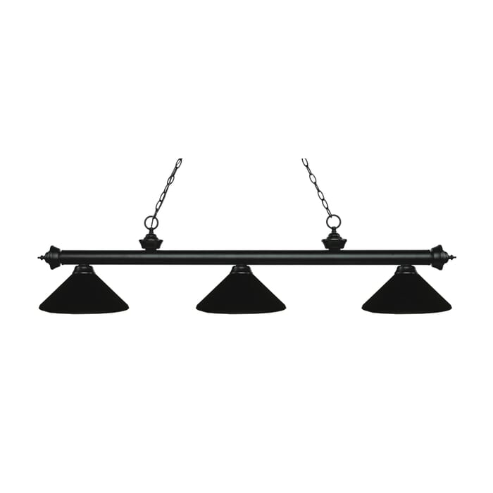 Z-Lite Riviera 3-Light Linear Pendant Light In Matte Black Z-Lite Riviera 3-Light Linear Pendant Light In Matte Black