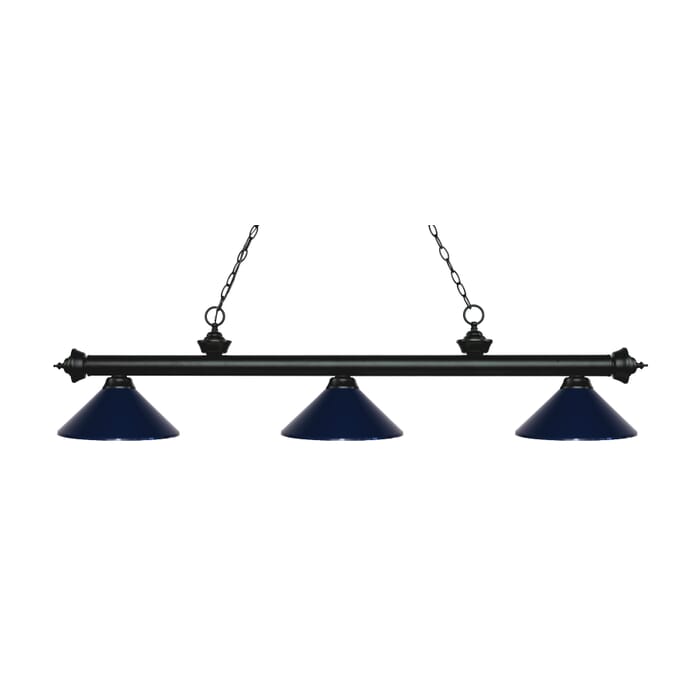 Z-Lite Riviera 3-Light Linear Pendant Light In Matte Black Z-Lite Riviera 3-Light Linear Pendant Light In Matte Black