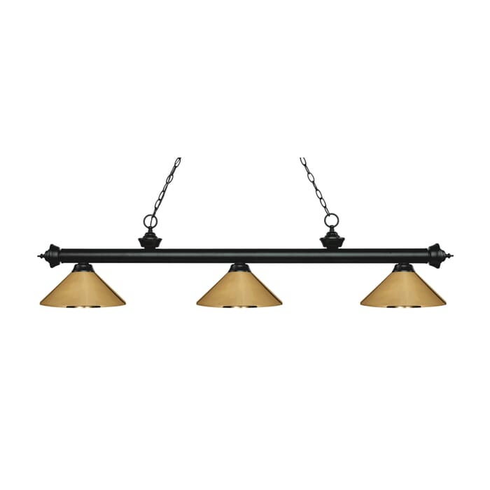 Z-Lite Riviera 3-Light Linear Pendant Light In Matte Black Z-Lite Riviera 3-Light Linear Pendant Light In Matte Black