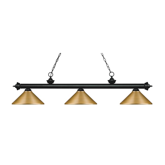 Z-Lite Riviera 3-Light Linear Pendant Light In Matte Black Z-Lite Riviera 3-Light Linear Pendant Light In Matte Black