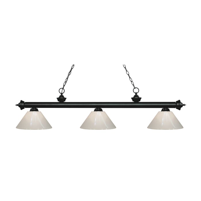 Z-Lite Riviera 3-Light Linear Pendant Light In Matte Black Z-Lite Riviera 3-Light Linear Pendant Light In Matte Black