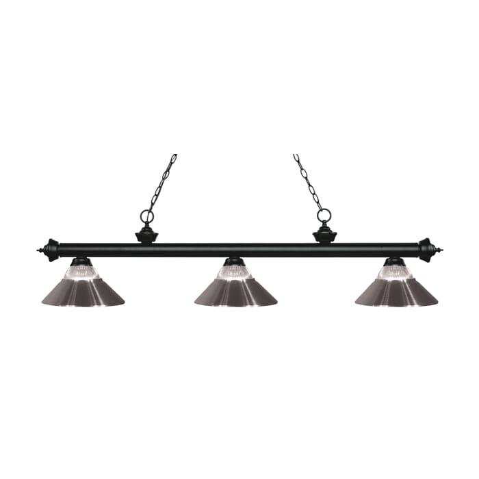 Z-Lite Riviera 3-Light Linear Pendant Light In Matte Black Z-Lite Riviera 3-Light Linear Pendant Light In Matte Black