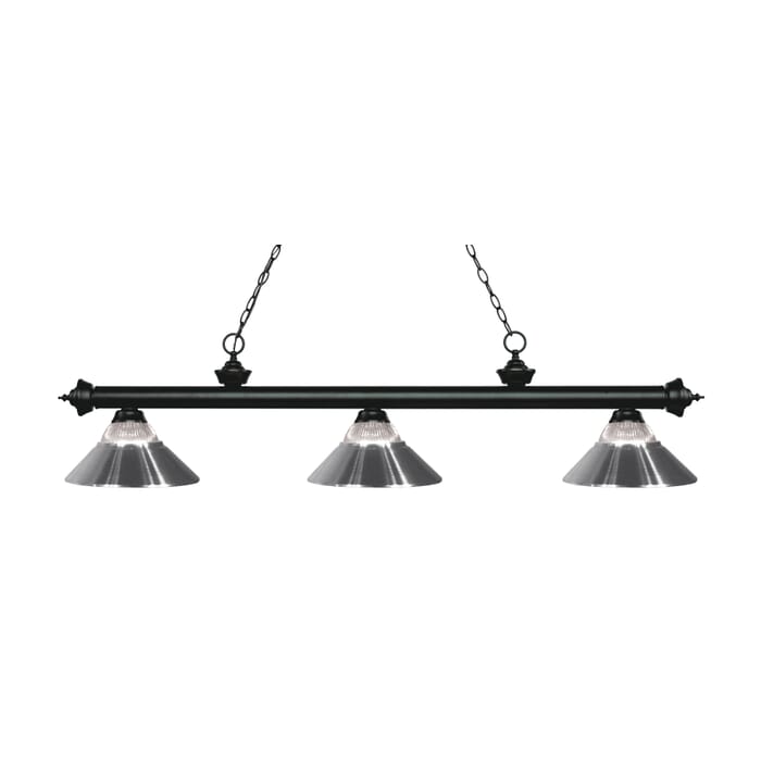 Z-Lite Riviera 3-Light Linear Pendant Light In Matte Black Z-Lite Riviera 3-Light Linear Pendant Light In Matte Black