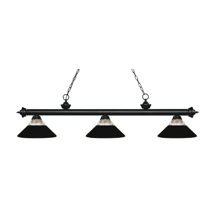 Z-Lite Riviera 3-Light Linear Pendant Light In Matte Black Z-Lite Riviera 3-Light Linear Pendant Light In Matte Black