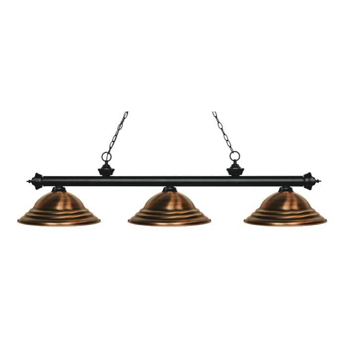 Z-Lite Riviera 3-Light Linear Pendant Light In Matte Black Z-Lite Riviera 3-Light Linear Pendant Light In Matte Black