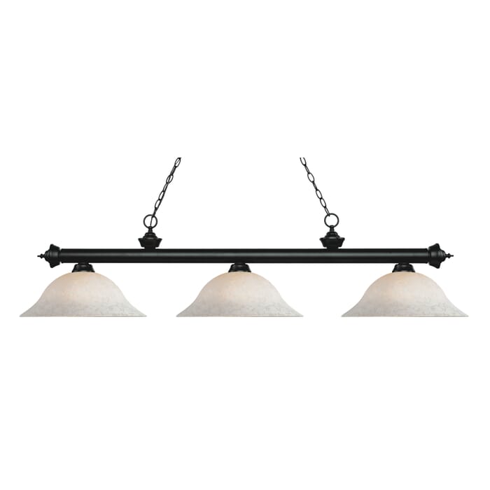 Z-Lite Riviera 3-Light Linear Pendant Light In Matte Black Z-Lite Riviera 3-Light Linear Pendant Light In Matte Black