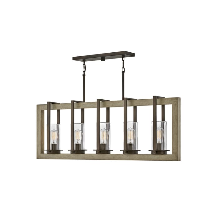 Hinkley Riverwood 5-Light Outdoor Linear Chandelier In Warm Bronze Hinkley Riverwood 5-Light Outdoor Linear Chandelier In Warm Bronze