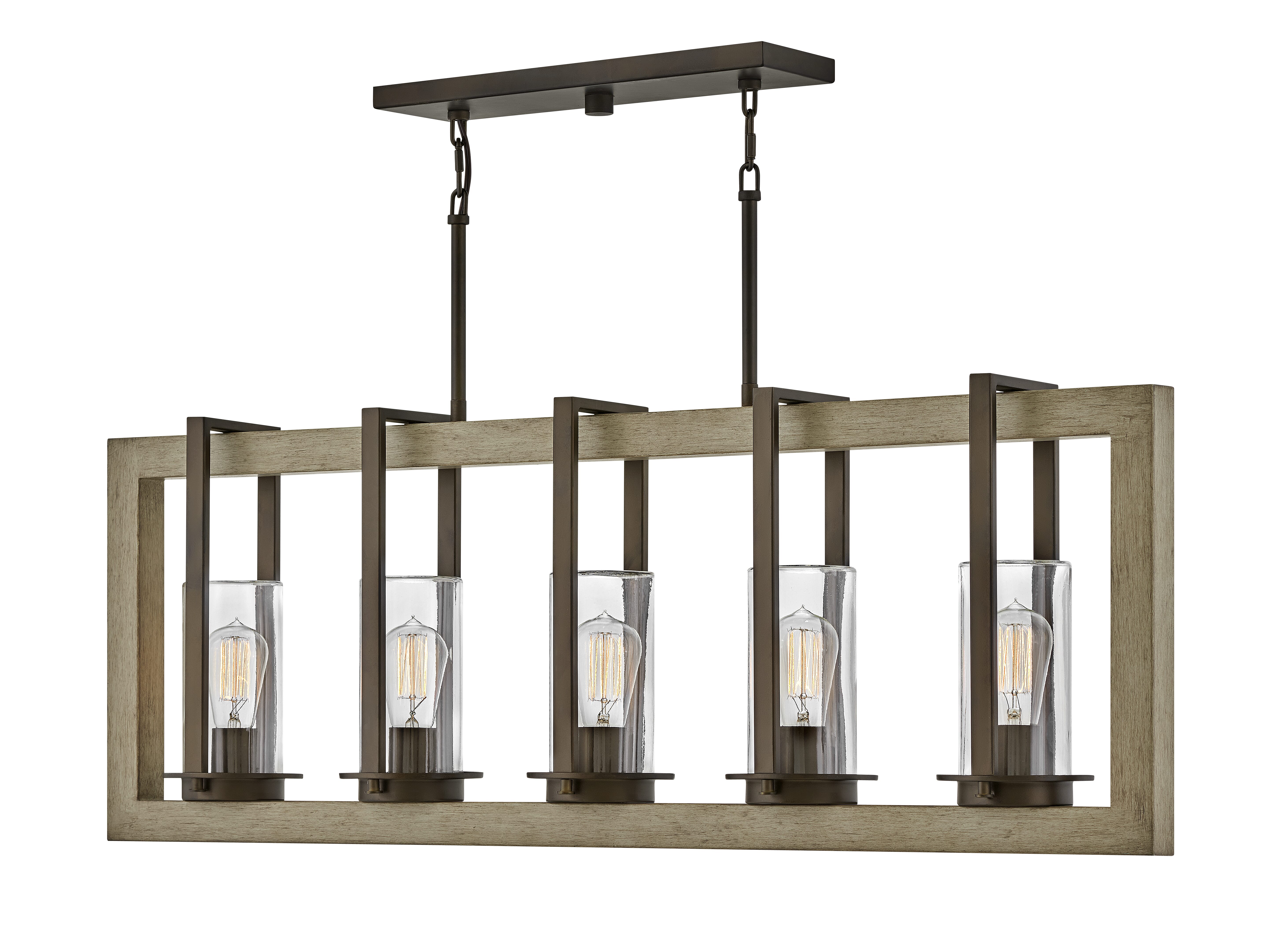 Warm Bronze LED Linear Pendant from the Riverwood Collection