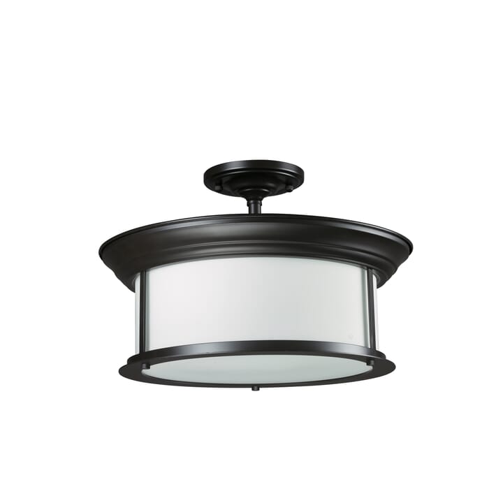Z-Lite Sonna 3-Light Semi Flush Mount Ceiling Light In Bronze Z-Lite Sonna 3-Light Semi Flush Mount Ceiling Light In Bronze