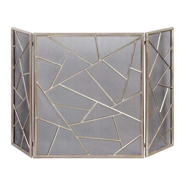 Uttermost Armino 50.5" Fireplace Screen in Antique Silver Leaf Uttermost Armino 50.5" Fireplace Screen in Antique Silver Leaf