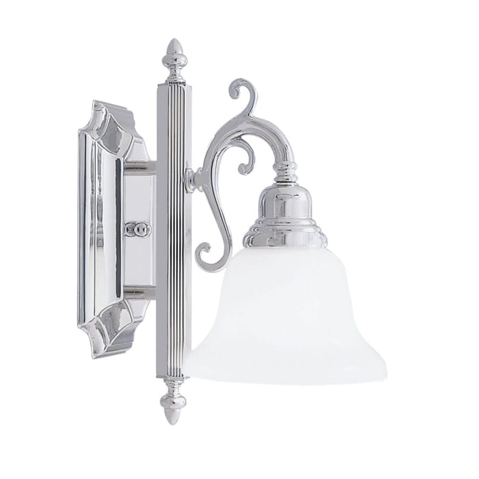 French Regency 1-Light Bathroom Vanity Light in Polished Chrome French Regency 1-Light Bathroom Vanity Light in Polished Chrome