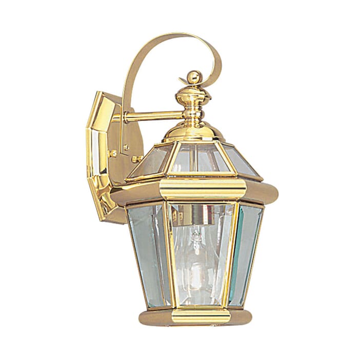 Georgetown 1-Light Outdoor Wall Lantern in Polished Brass Georgetown 1-Light Outdoor Wall Lantern in Polished Brass