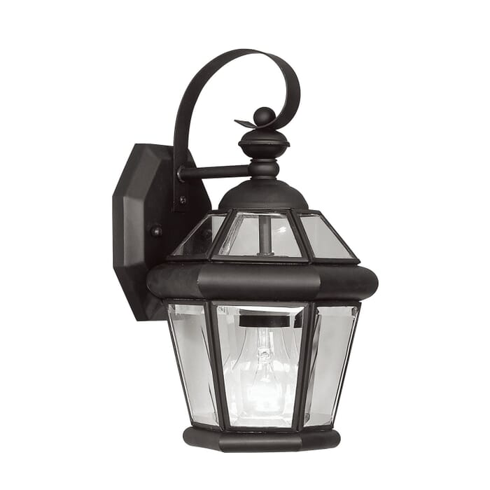Georgetown 1-Light Outdoor Wall Lantern in Black Georgetown 1-Light Outdoor Wall Lantern in Black