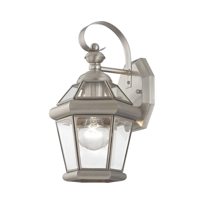 Georgetown 1-Light Outdoor Wall Lantern in Brushed Nickel Georgetown 1-Light Outdoor Wall Lantern in Brushed Nickel