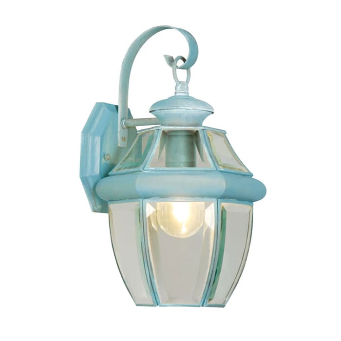 Monterey 1-Light Outdoor Wall Lantern in Verdigris Monterey 1-Light Outdoor Wall Lantern in Verdigris