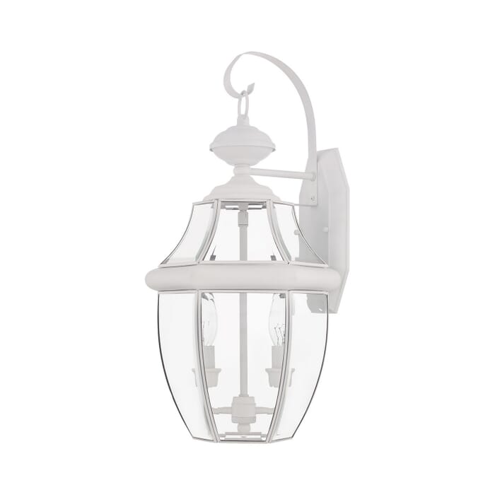 Monterey 2-Light Outdoor Wall Lantern in White Monterey 2-Light Outdoor Wall Lantern in White