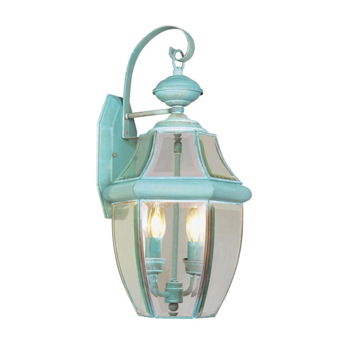 Monterey 2-Light Outdoor Wall Lantern in Verdigris Monterey 2-Light Outdoor Wall Lantern in Verdigris