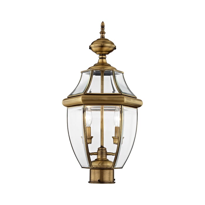 Monterey 2-Light Outdoor Post Lantern in Antique Brass Monterey 2-Light Outdoor Post Lantern in Antique Brass