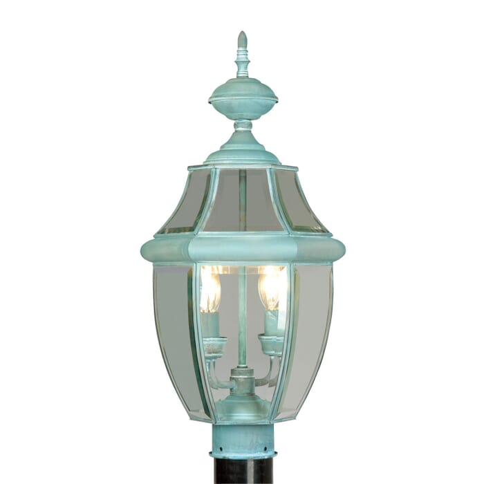 Monterey 2-Light Outdoor Post Lantern in Verdigris Monterey 2-Light Outdoor Post Lantern in Verdigris