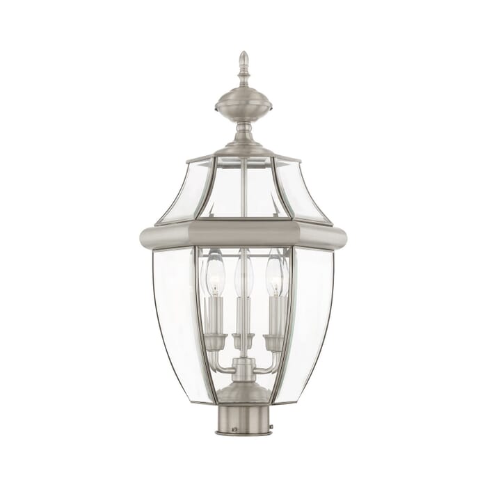 Monterey 3-Light Post-Top Lanterm in Brushed Nickel Monterey 3-Light Post-Top Lanterm in Brushed Nickel