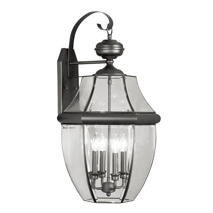 Monterey 4-Light Outdoor Wall Lantern in Black Monterey 4-Light Outdoor Wall Lantern in Black
