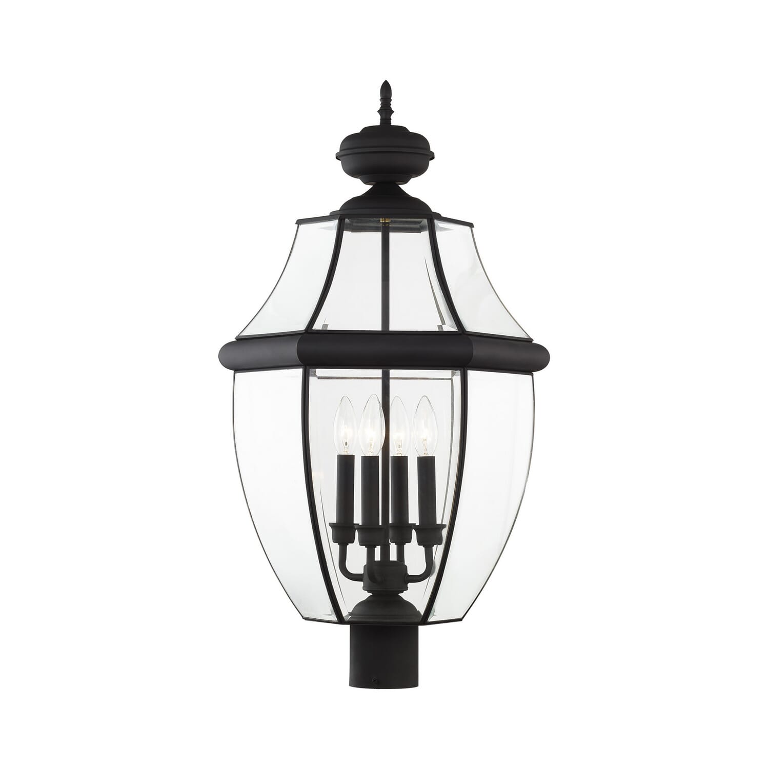 Monterey 4-Light Outdoor Post Lantern in Black