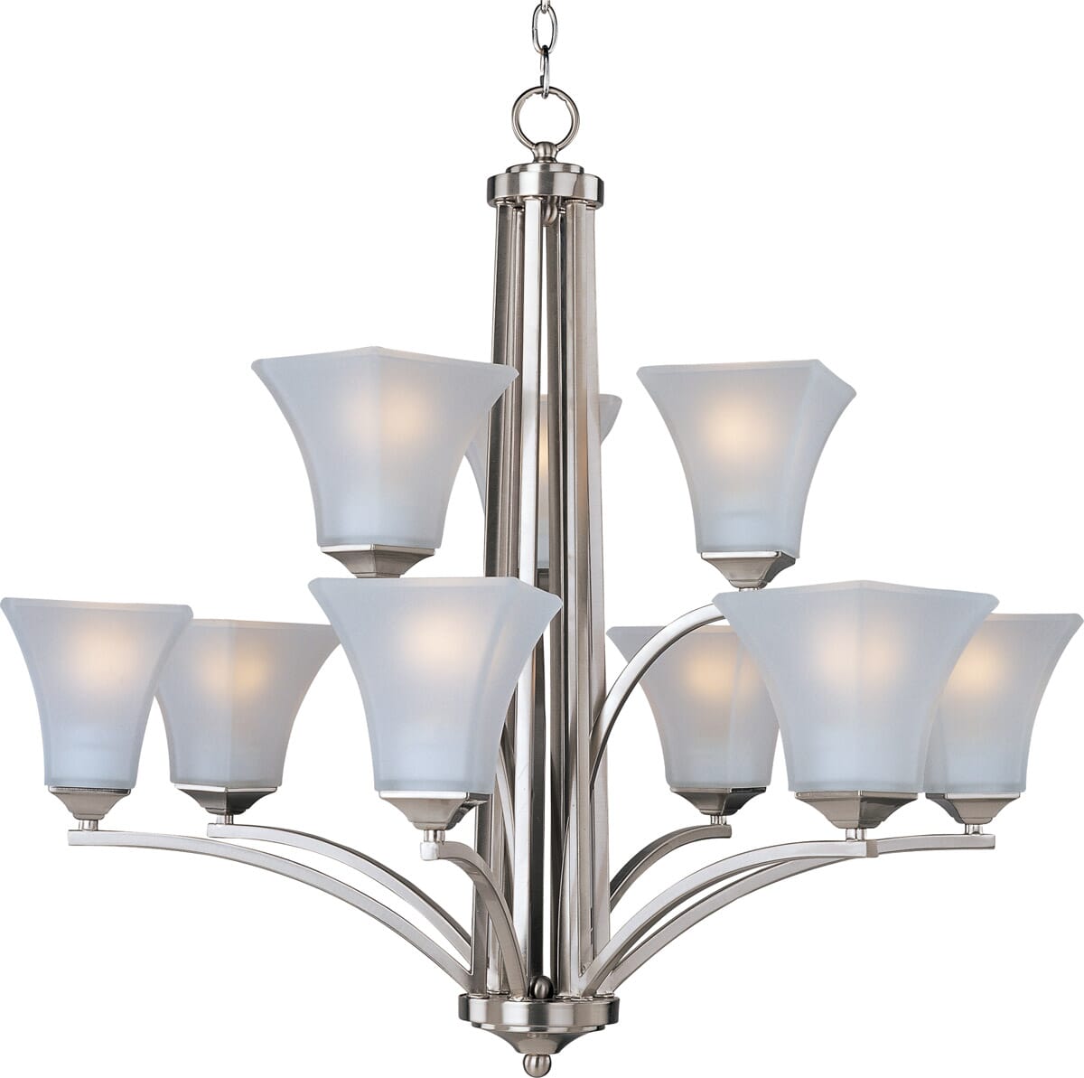 Aurora 9-Light Chandelier in Satin Nickel