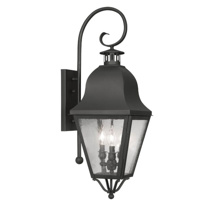 Amwell 3-Light Outdoor Wall Lantern in Black Amwell 3-Light Outdoor Wall Lantern in Black