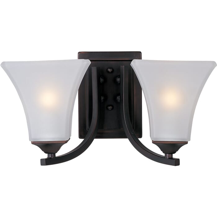 Maxim Lighting Aurora 2-Light Bathroom Vanity Light in Bronze Maxim Lighting Aurora 2-Light Bathroom Vanity Light in Bronze