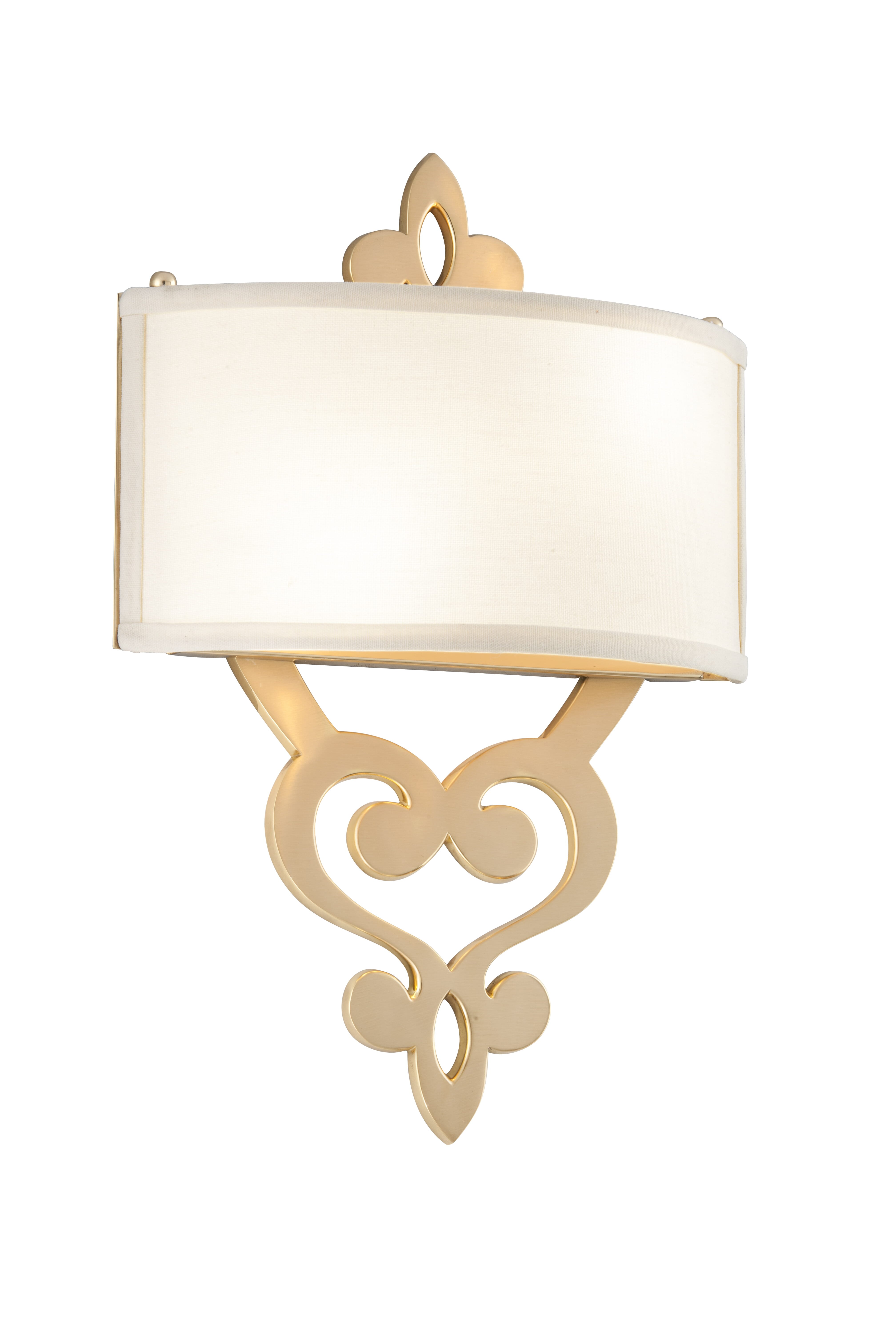 Corbett Olivia 2-Light Wall Sconce in Satin And Polished Brass