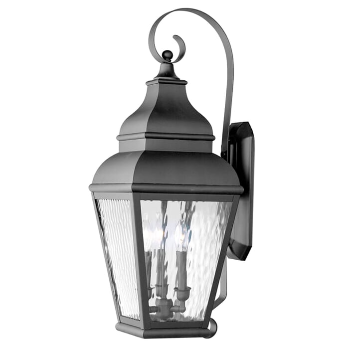 Exeter 3-Light Outdoor Wall Lantern in Black Exeter 3-Light Outdoor Wall Lantern in Black