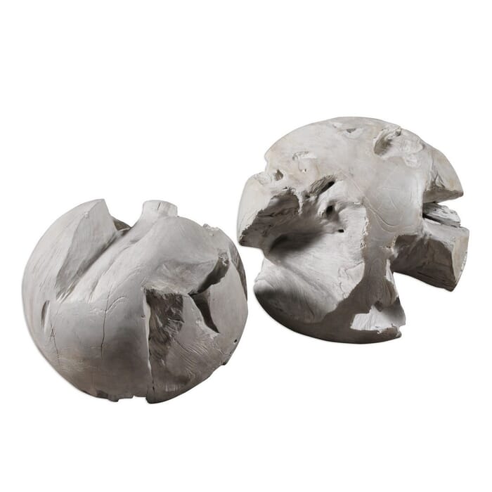 Uttermost Ermanno 16" Balls in Teak (Set of 2) Uttermost Ermanno 16" Balls in Teak (Set of 2)
