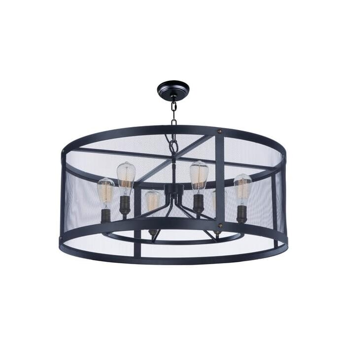 Maxim Lighting Palladium 6-Light 6-Light Chandelier in Black / Natural Aged Brass Maxim Lighting Palladium 6-Light 6-Light Chandelier in Black / Natural Aged Brass