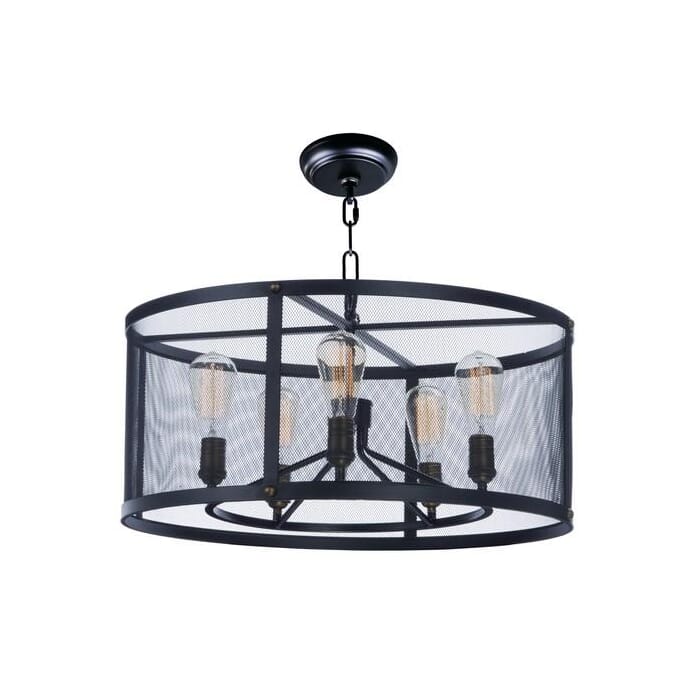 Maxim Lighting Palladium 5-Light 5-Light Chandelier in Black / Natural Aged Brass Maxim Lighting Palladium 5-Light 5-Light Chandelier in Black / Natural Aged Brass