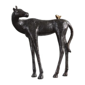 Uttermost Hello Friend 8.75" Horse Sculpture in Dark Brown