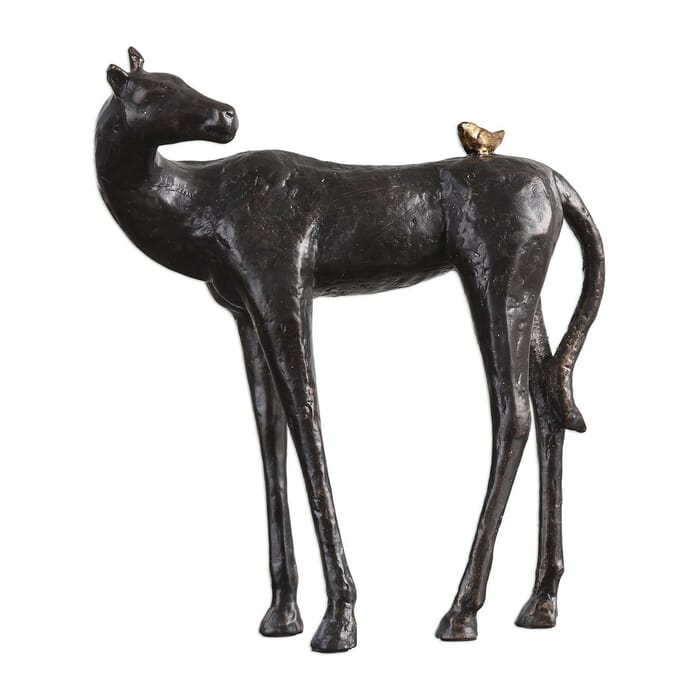 Uttermost Hello Friend 8.75" Horse Sculpture in Dark Brown Uttermost Hello Friend 8.75" Horse Sculpture in Dark Brown