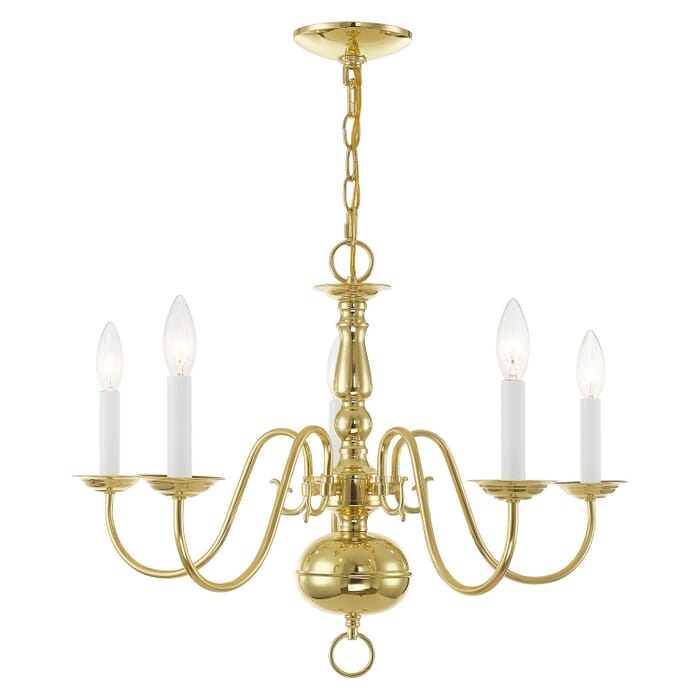 Williamsburgh 5-Light Chandelier in Polished Brass Williamsburgh 5-Light Chandelier in Polished Brass