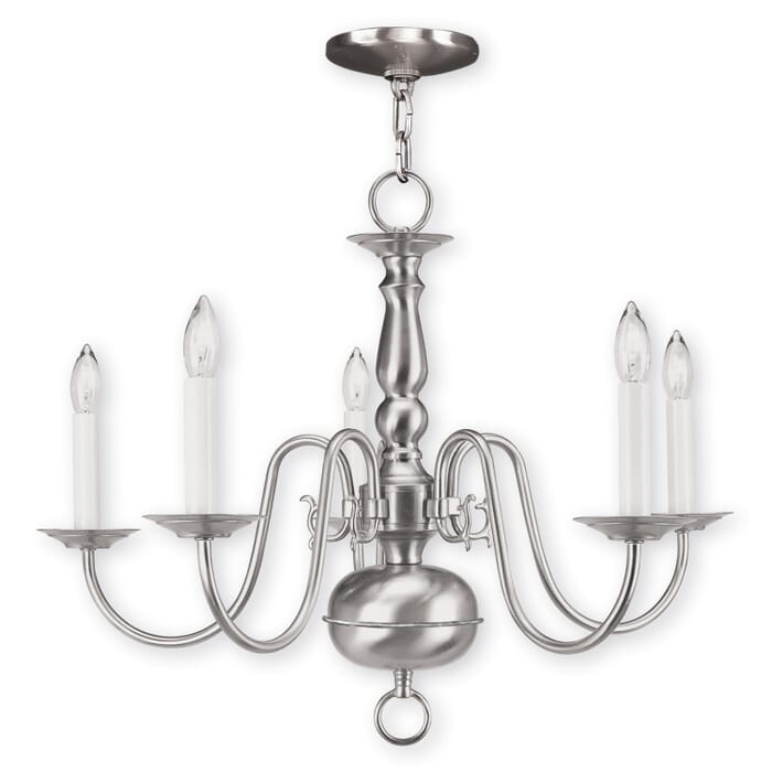 Williamsburgh 5-Light Chandelier in Brushed Nickel Williamsburgh 5-Light Chandelier in Brushed Nickel
