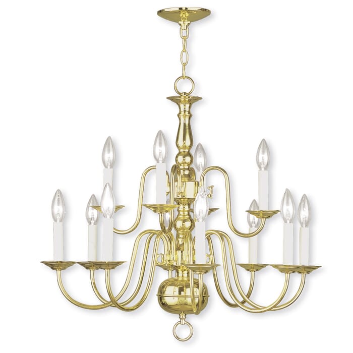 Williamsburgh 12-Light Chandelier in Polished Brass Williamsburgh 12-Light Chandelier in Polished Brass