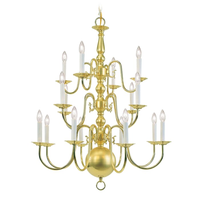 Williamsburgh 16-Light Chandelier in Polished Brass Williamsburgh 16-Light Chandelier in Polished Brass